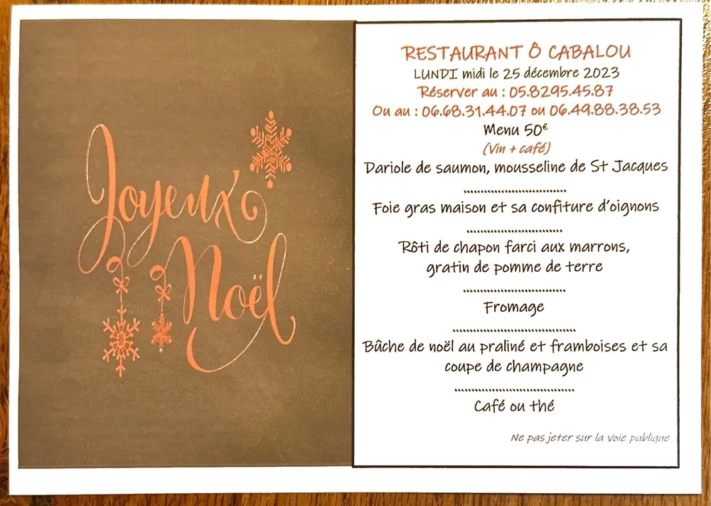 Menu de Noël